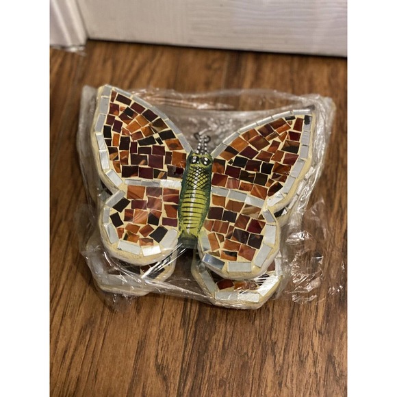 Hanging Mosaic Tile Butterflies Set of Three - Picture 3 of 6